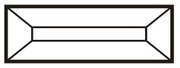 Szklany elem.fazowany prost.(SQ) 1&rdquo;x3&rdquo; 25,4x76,2mm